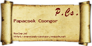 Papacsek Csongor névjegykártya